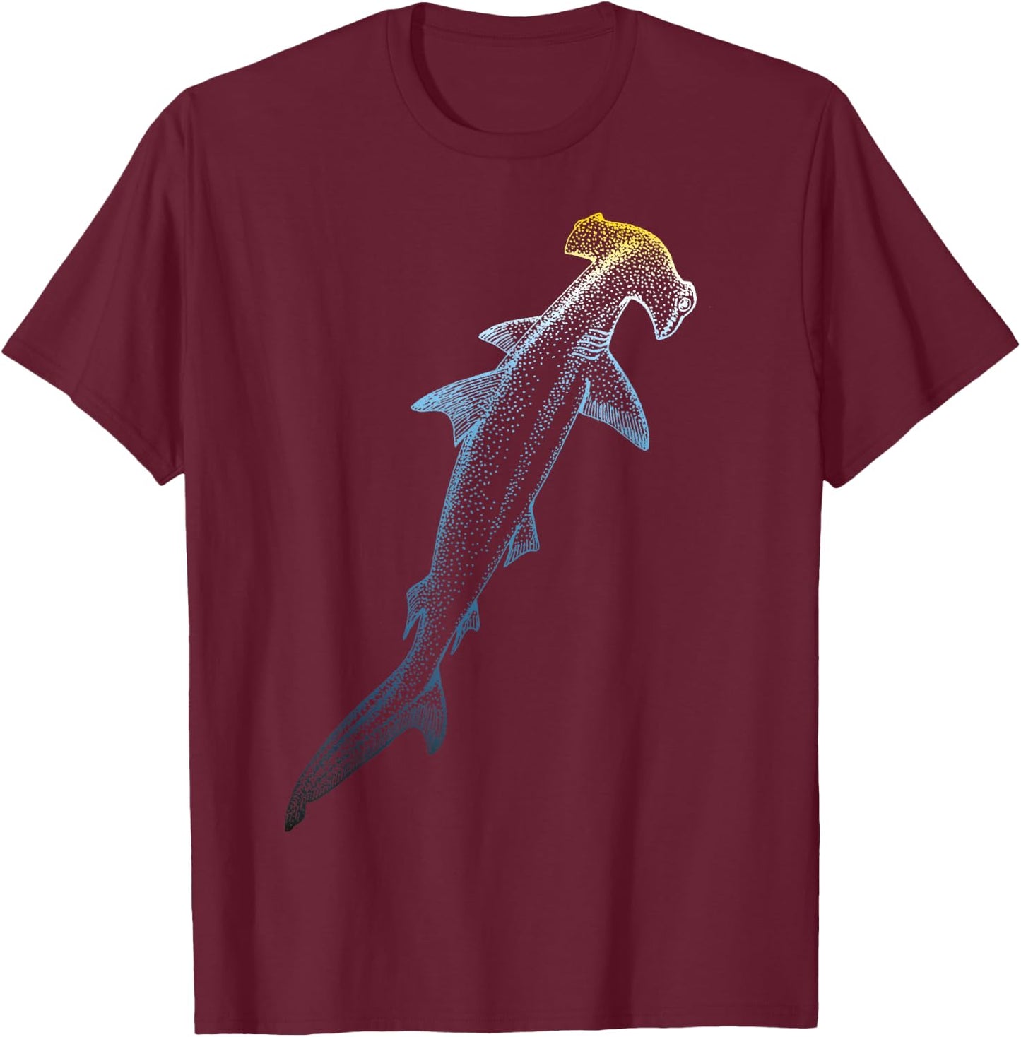 Beautiful Colors Swimming Hammerhead Shark Lovers T-Shirt - T-Shirt | Maroon