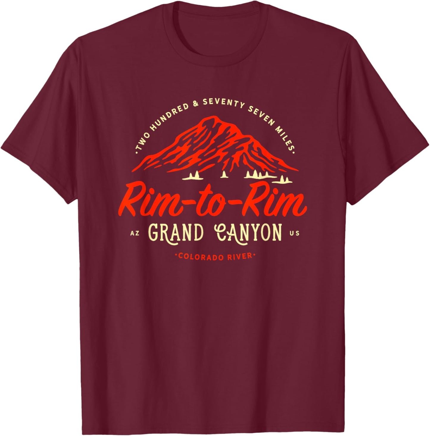 Grand Canyon Hiking Rim-to-Rim Walking USA Phoenix T-Shirt - T-Shirt | Maroon