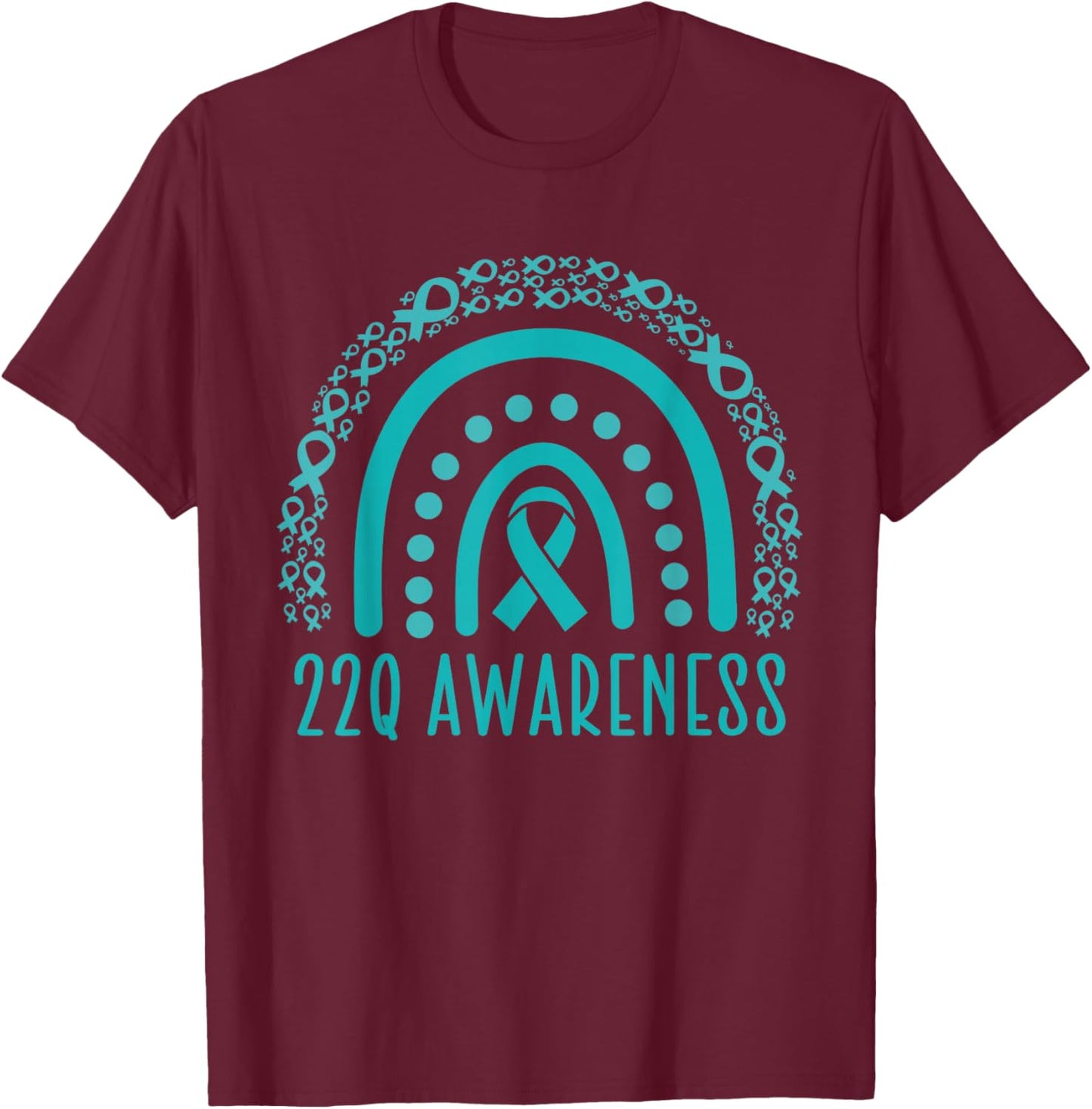 22q Awareness, 22q rainbow, DiGeorge Syndrome Awareness T-Shirt - T-Shirt | Maroon