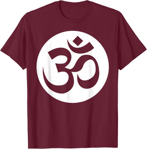 Om Ohm Aum Symbol Spiritual Yoga T-Shirt - T-Shirt | Maroon