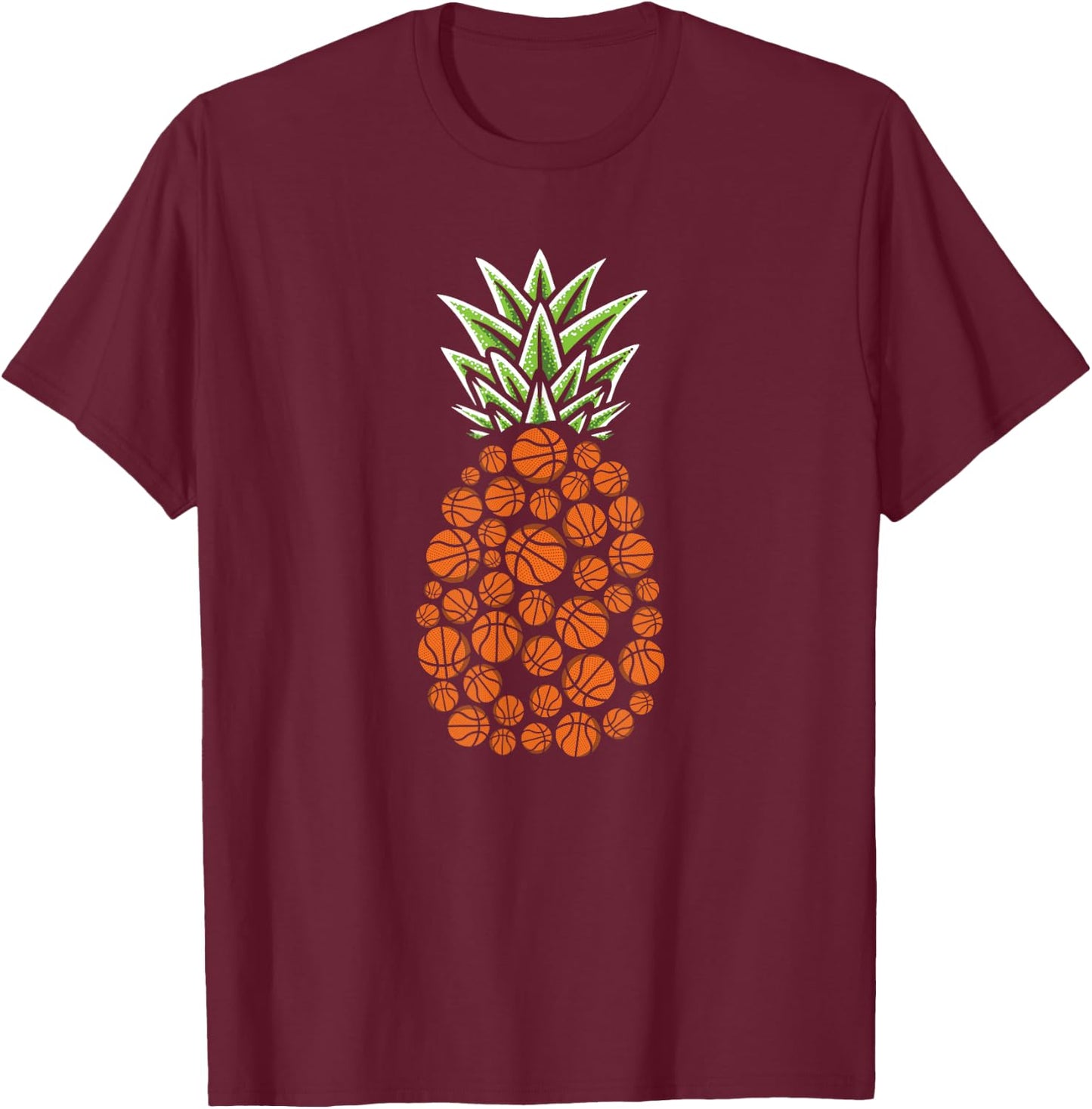 Pineapple Aloha Beaches Hawaii Basketball T-Shirt - T-Shirt | Maroon