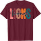 Lions School Sports Fan Team Spirit T-Shirt - T-Shirt | Maroon
