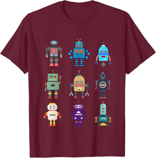 I Love Robot Gift All Ages Robotic Kids Girls Boys Robot T-Shirt - T-Shirt | Maroon