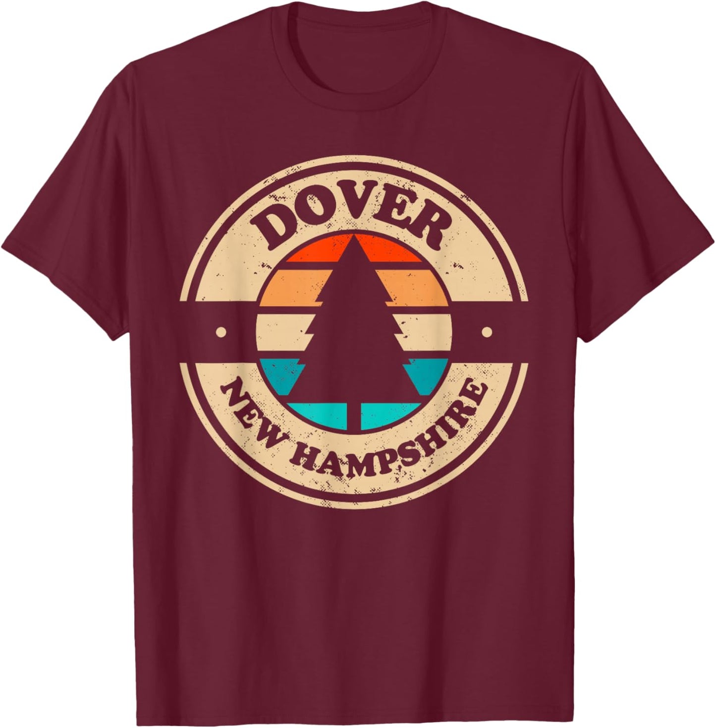Dover New Hampshire NH Vintage Graphic Retro 70s 80s T-Shirt - T-Shirt | Maroon