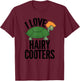 I Love Hairy Cooters Funny Turtle Reptile Gag Gift Shirt T-Shirt - T-Shirt | Maroon
