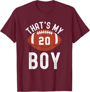 That's My Boy Football Number #20 T-Shirt - T-Shirt | Maroon
