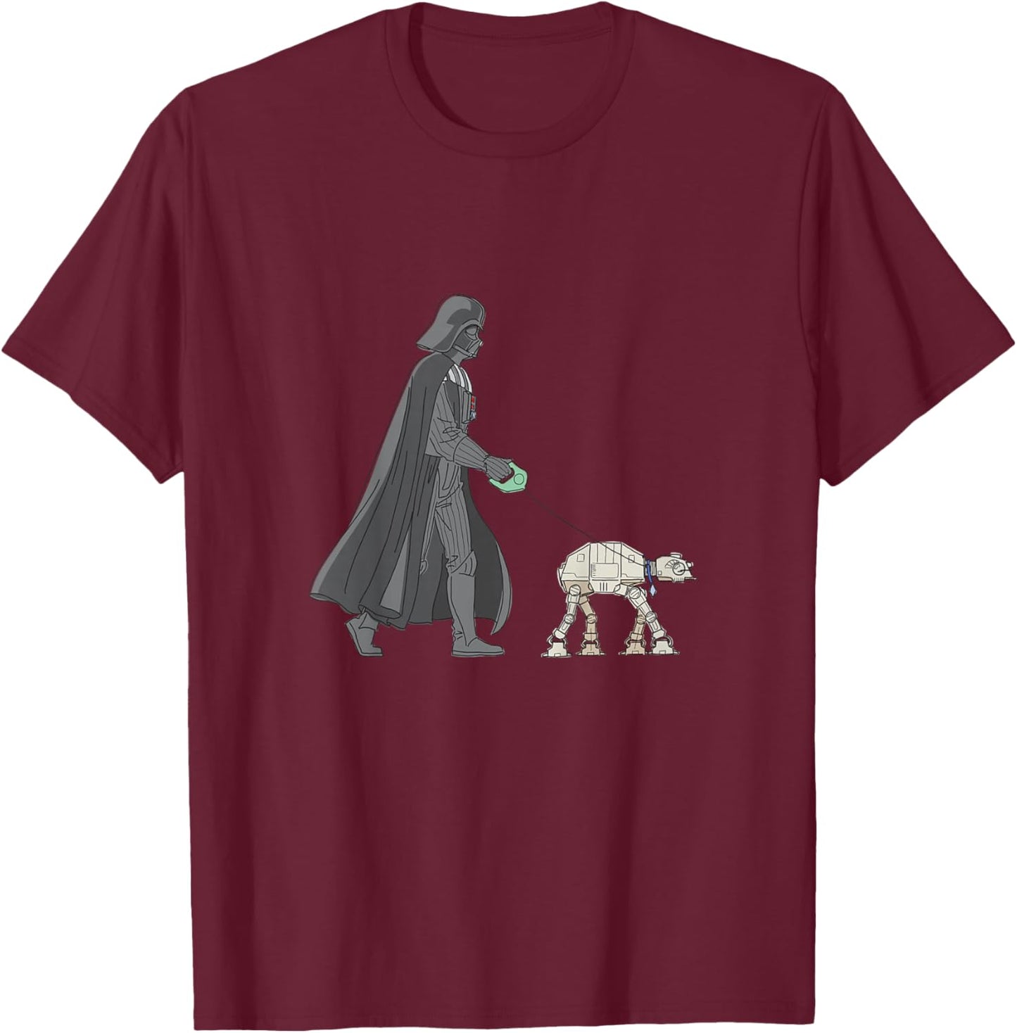 Kids Star Wars Classic Vintage Darth Vader AT-AT Dog Walker T-Shirt - T-Shirt | Maroon