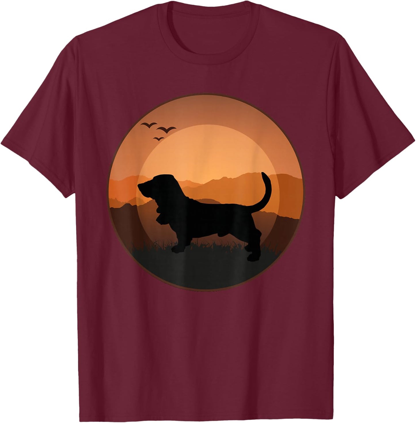 Basset Hound Dog T-Shirt - T-Shirt | Maroon