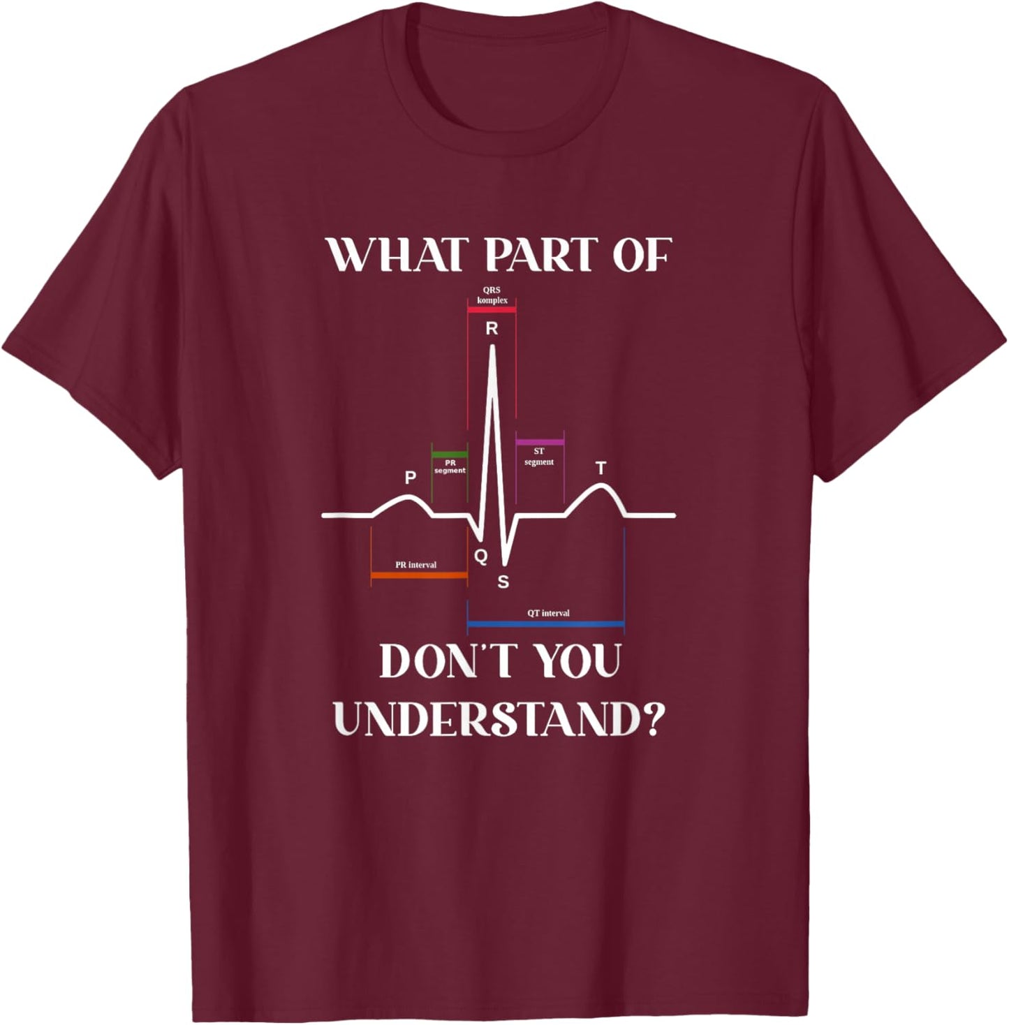What Part Of Don't You Understand EKG Cardiac Cardiology T-Shirt - T-Shirt | Maroon