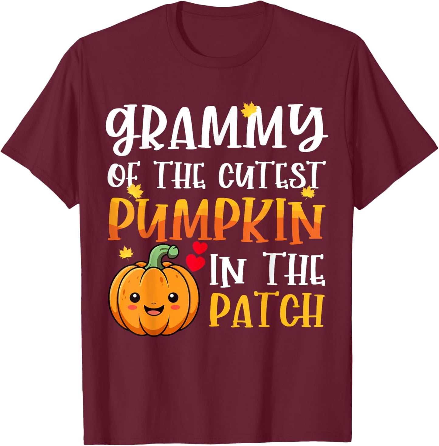 Grammy Of Cutest Pumpkin In The Patch Halloween Thanksgiving T-Shirt - T-Shirt | Maroon