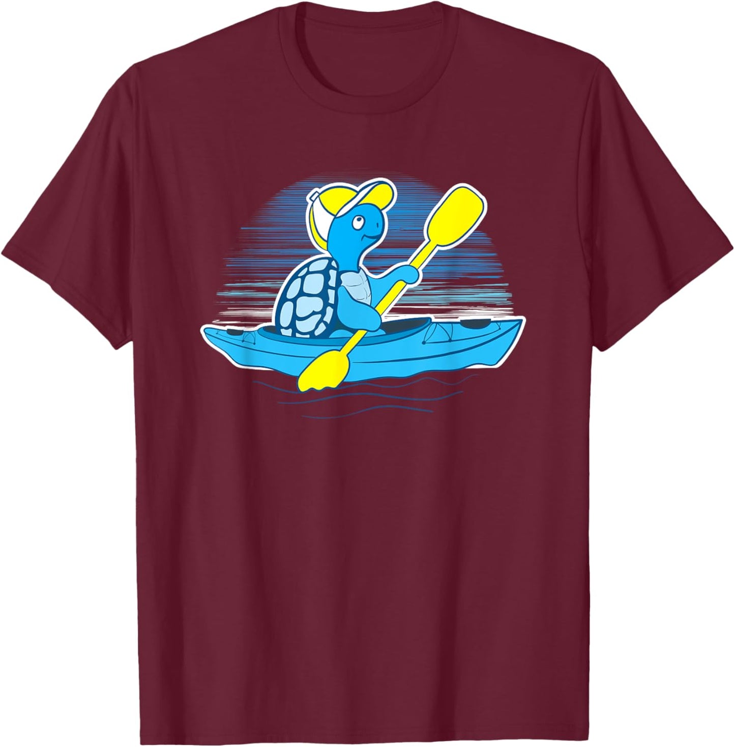 Tortoise Kayaker Kayaking Graphic Turtle Kayak T-Shirt - T-Shirt | Maroon
