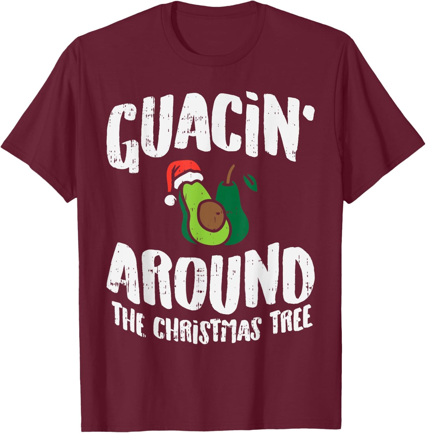 BoredKoalas Christmas Shirts Holiday Xmas Gifts Guacin Around The Christmas Tree Funny Mexican Navidad Gift -Adults Black Small T-Shirt - T-Shirt | Maroon
