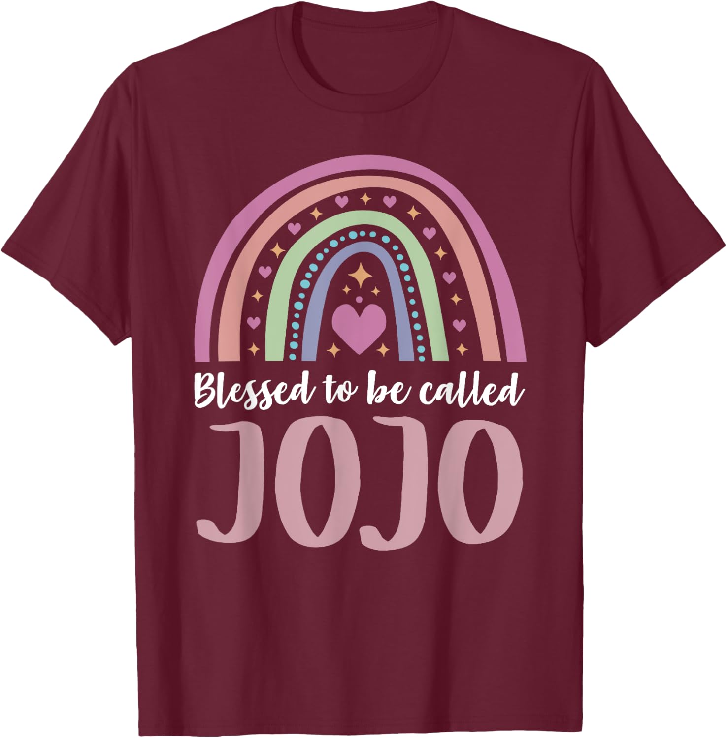 Jojo Shirt for Grandma Women Mothers Day Blessed Jojo T-Shirt - T-Shirt | Maroon