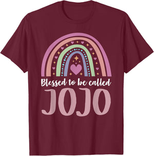 Jojo Shirt for Grandma Women Mothers Day Blessed Jojo T-Shirt - T-Shirt | Maroon