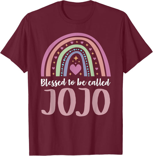 Jojo Shirt for Grandma Women Mothers Day Blessed Jojo T-Shirt - T-Shirt | Maroon