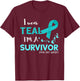 Ovarian Cancer Awareness Survivor Ribbon Ovarian Cancer T-Shirt - T-Shirt | Maroon
