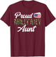 Proud Military Aunt US Flag Soldier Auntie T-Shirt - T-Shirt | Maroon