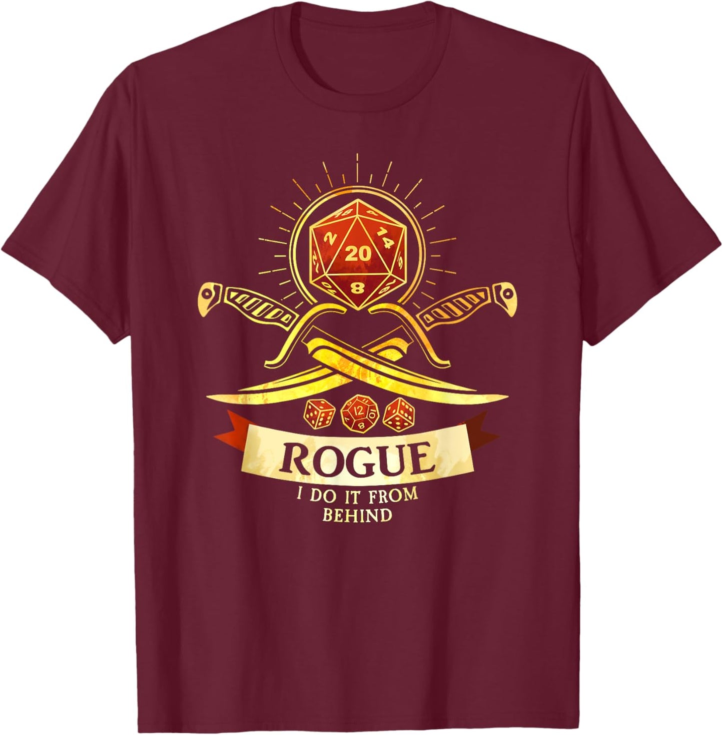 Rogue Fantasy Gamer RPG Class T-Shirt - T-Shirt | Maroon