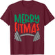 Funny Merry Fitmas Merry Christmas Fitness Nut Gift T-Shirt - T-Shirt | Maroon