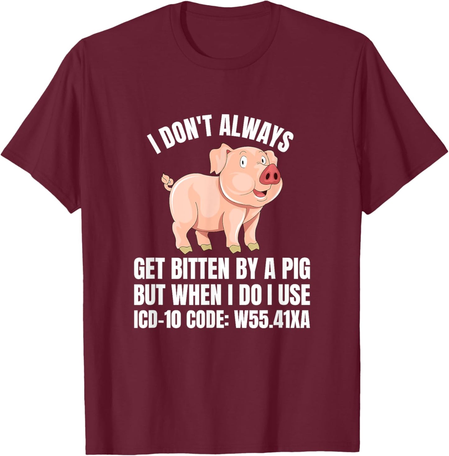 ICD-10 Code W55.41XA Humor Medical Coding Medics Coder T-Shirt - T-Shirt | Maroon