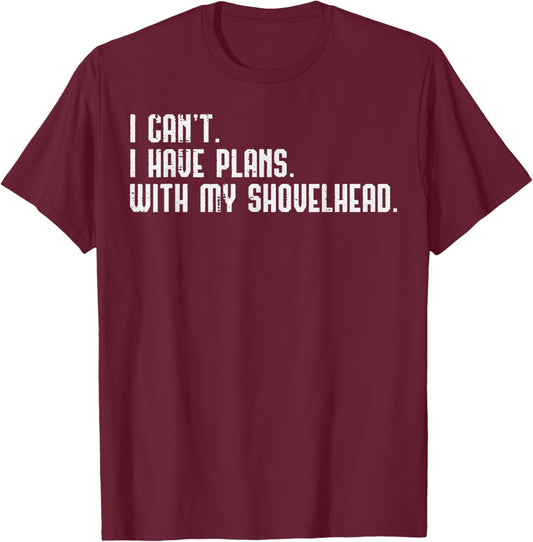 I Cant I Have Plans With Shovelhead Bike Mechanic Garage Men T-Shirt - T-Shirt | Maroon