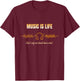 Music is Life That's Why Our Hearts Have a Beat T-Shirt - T-Shirt | Maroon