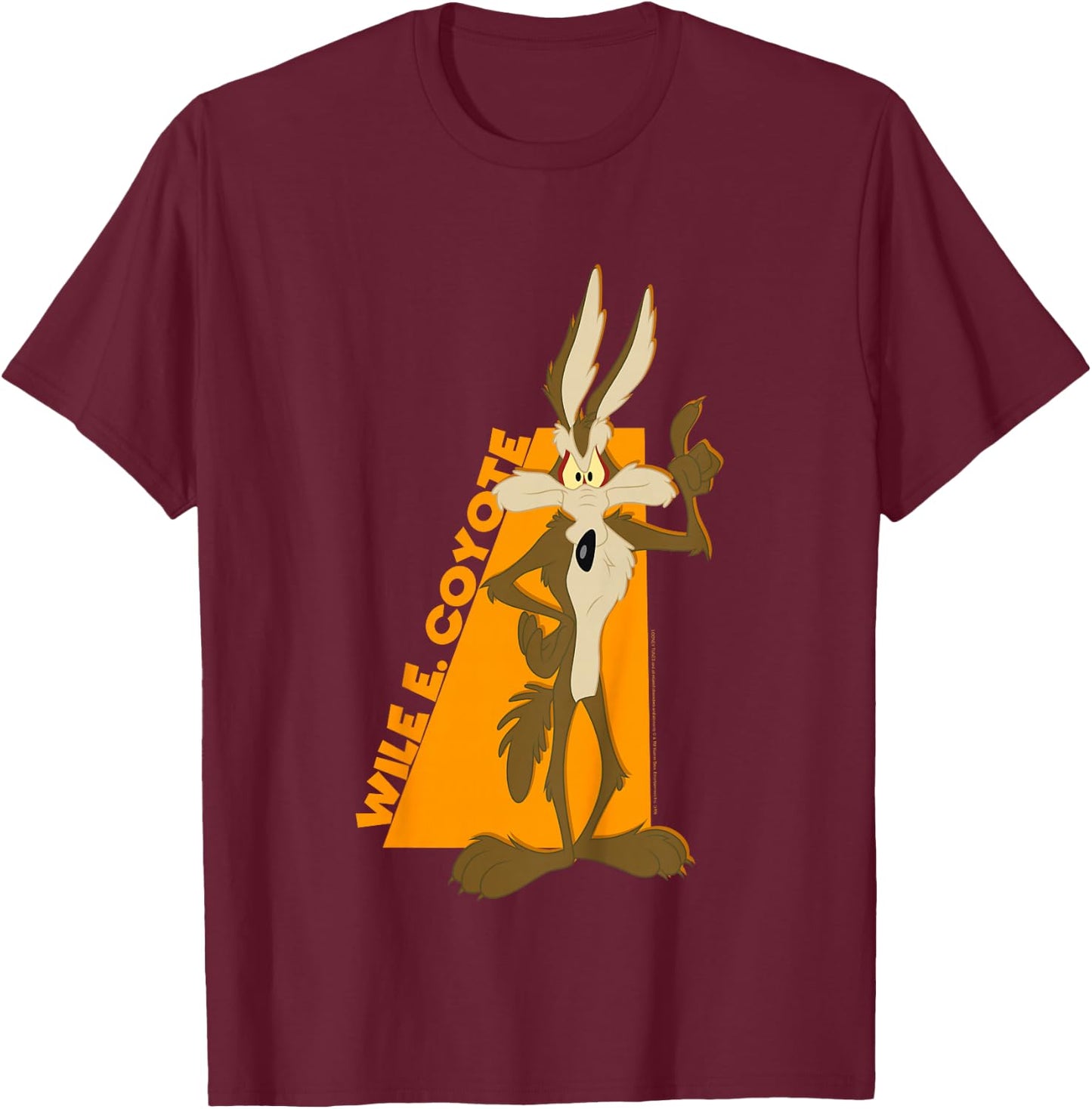 Kids Looney Tunes Wile E. Coyote Orange Hue Portrait T-Shirt - T-Shirt | Maroon