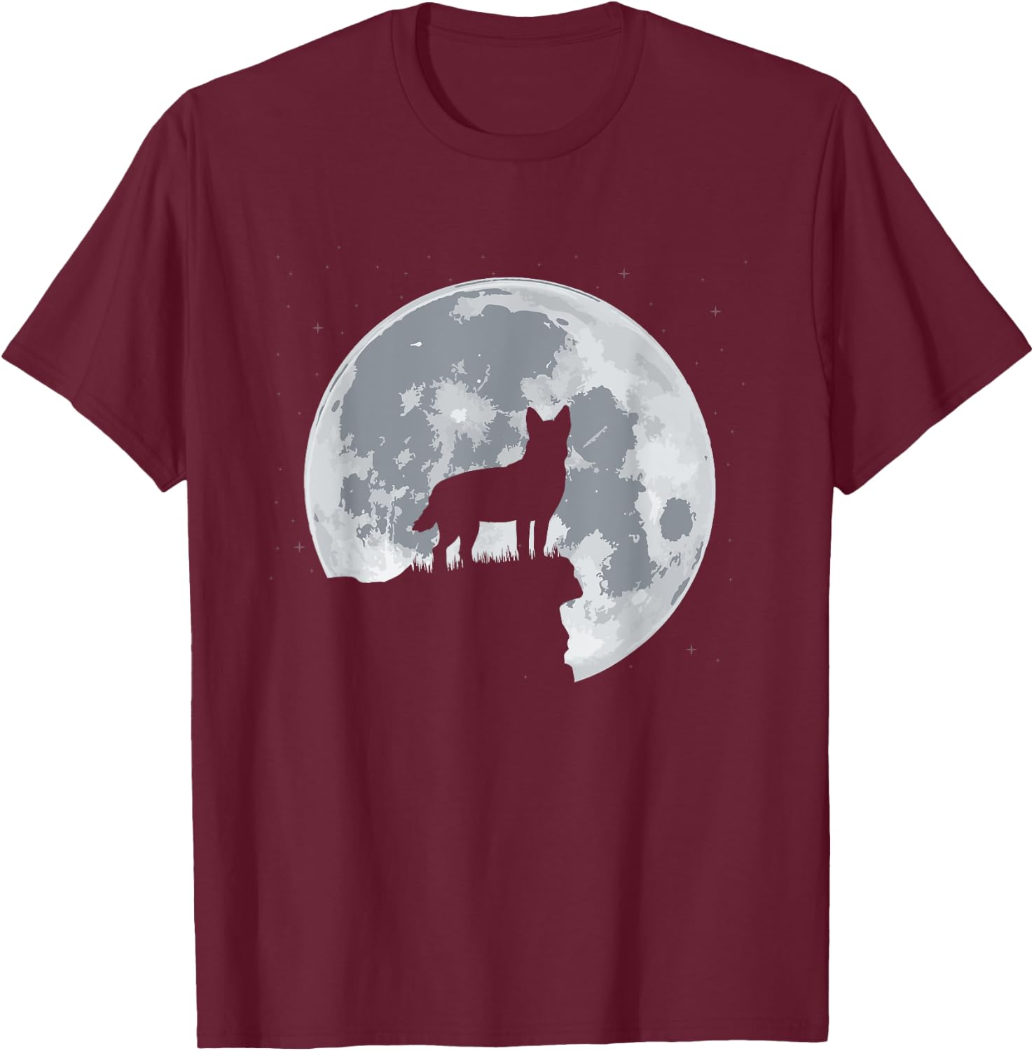 Unique Cool Australian Cattle Dog Red Blue Heeler Moon Gift Women Girls Kids T-Shirt - T-Shirt | Maroon
