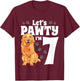 7 Year Old Golden Retriever Dog Birthday Pawty Dogs 7th Gift T-Shirt - T-Shirt | Maroon