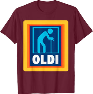 Funny OLDI Shirt -Adults Black Halloween Small T-Shirt - T-Shirt | Maroon