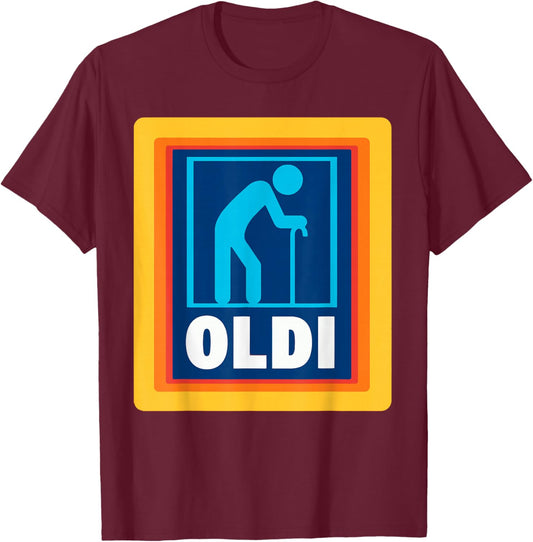 Funny OLDI Shirt -Adults Black Halloween Small T-Shirt - T-Shirt | Maroon