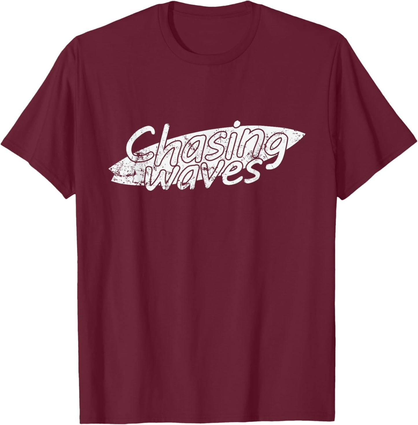 Chasing Waves Surfing Water Sports T-Shirt - T-Shirt | Maroon