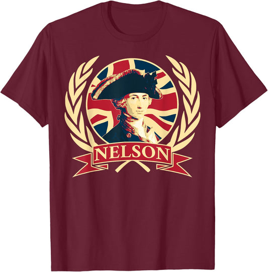 Horatio Nelson. British Flag Propaganda. T-Shirt - T-Shirt | Maroon