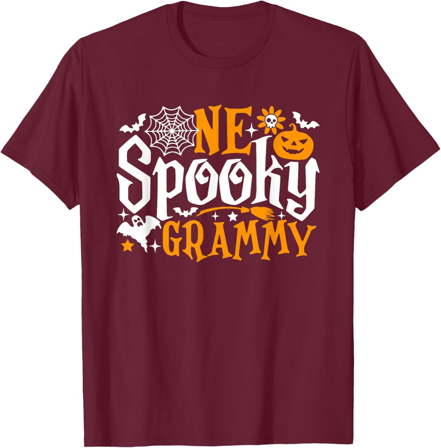 One Spooky Grammy Funny Halloween Family Matching T-Shirt - T-Shirt | Maroon