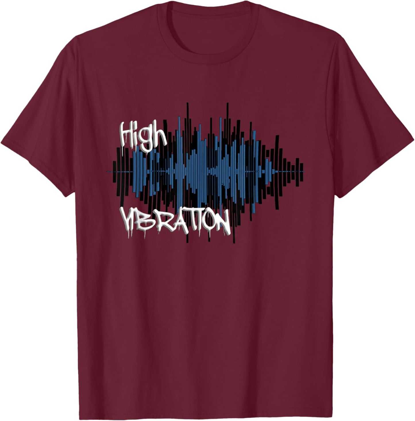 Elevate Your Vibe High Frequency Typography T-Shirt - T-Shirt | Maroon