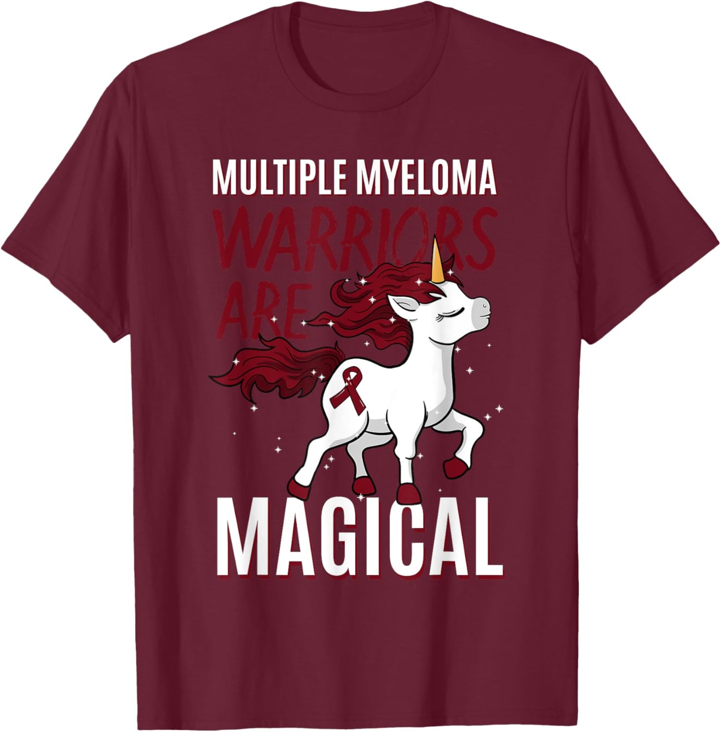 Multiple Myeloma Awareness Unicorn Lover Myelomatosis Gift T-Shirt - T-Shirt | Maroon