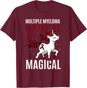 Multiple Myeloma Awareness Unicorn Lover Myelomatosis Gift T-Shirt - T-Shirt | Maroon