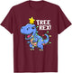 Tree Rex Shirt Christmas For Boys Men Dinosaur TRex T-Shirt - T-Shirt | Maroon