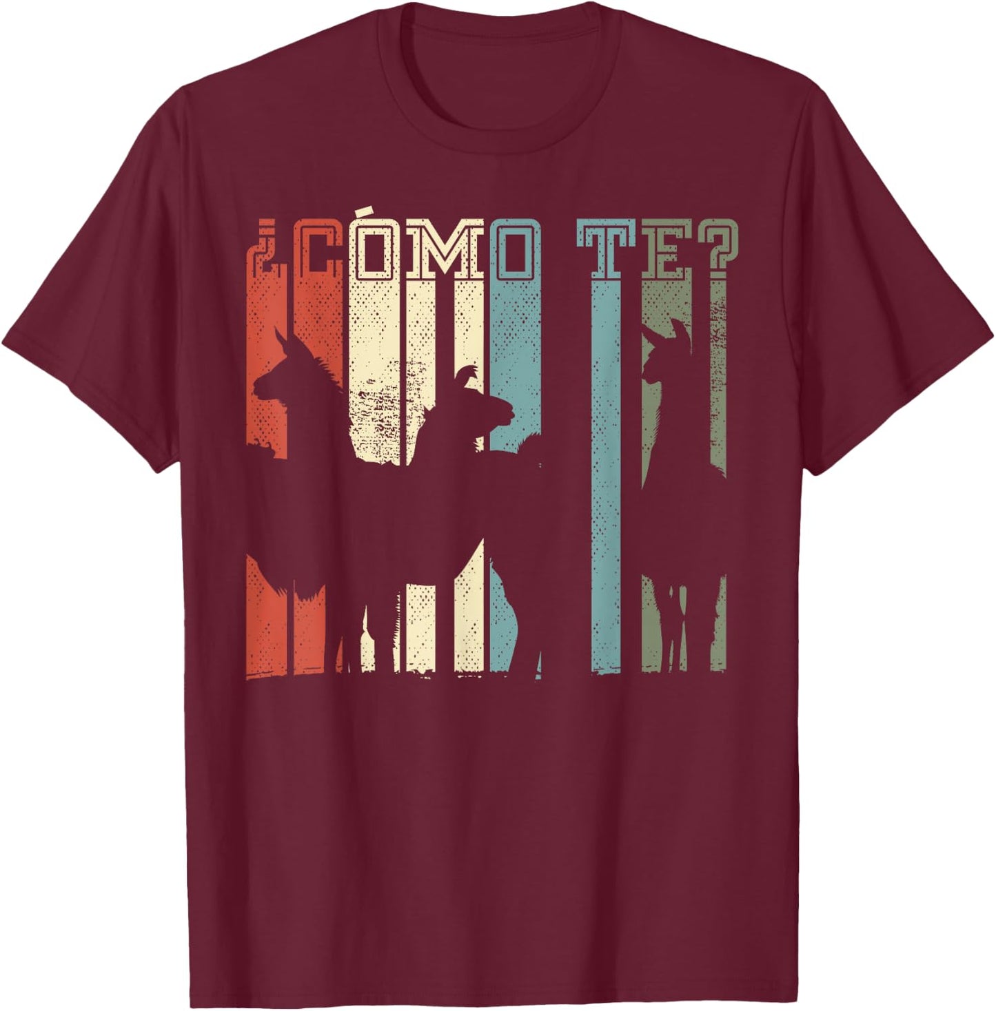 Funny Spanish gift, Como Te Llama, Llama design T-Shirt - T-Shirt | Maroon