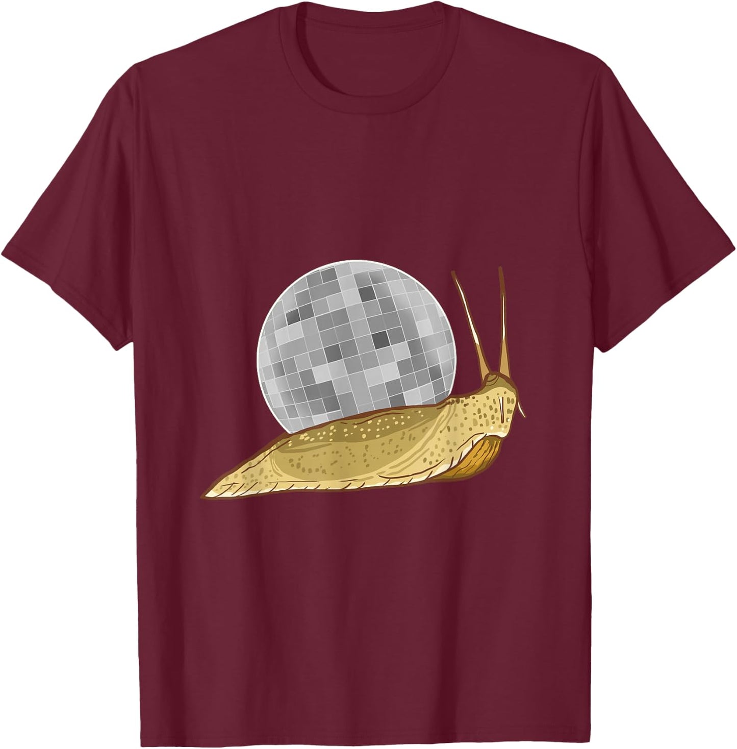 Snail Disco Ball Funny Crystal Shell Animal Lover Gift T-Shirt - T-Shirt | Maroon
