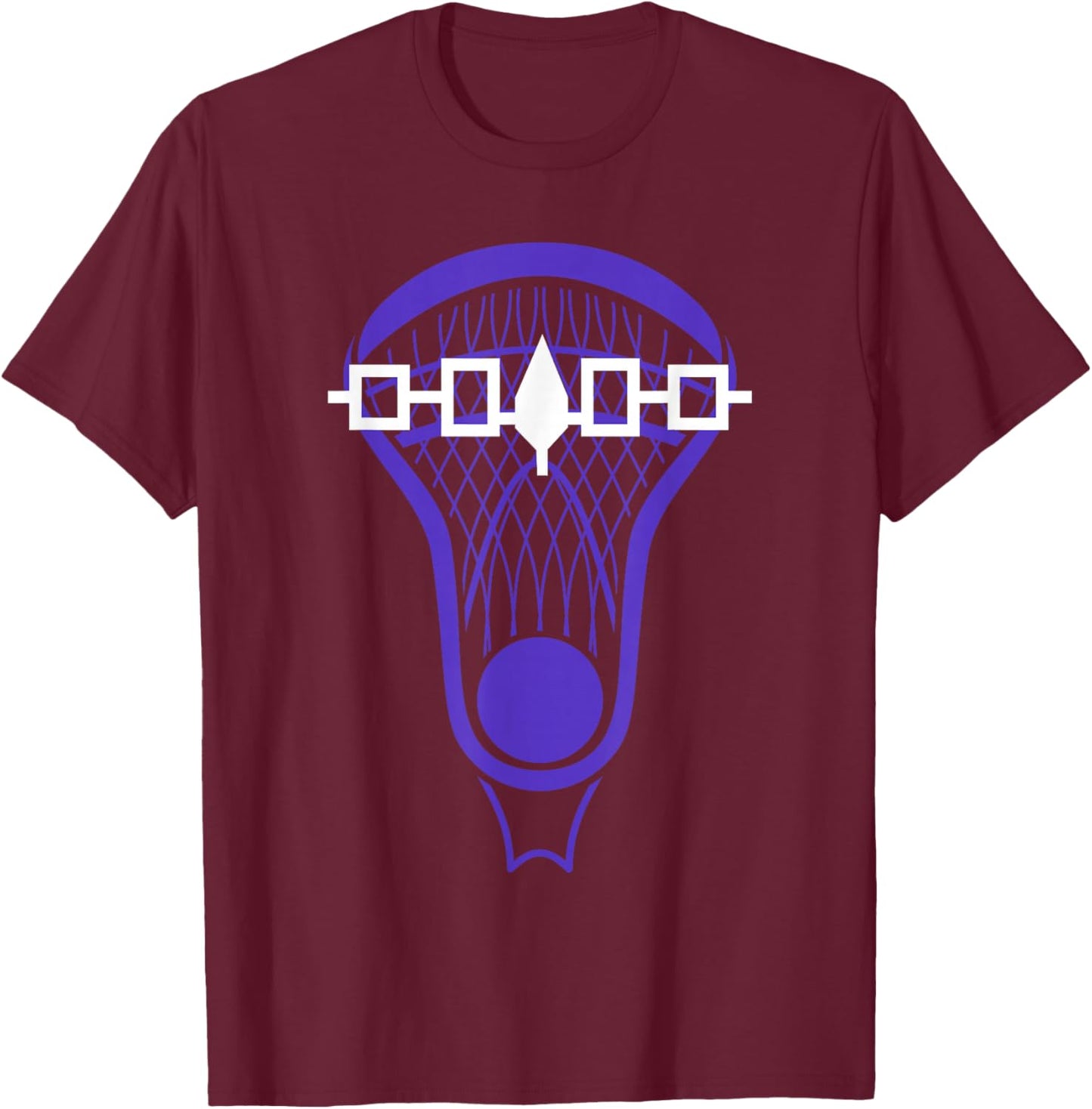 Iroquois Flag Lacrosse Stick Lax Player T-Shirt - T-Shirt | Maroon