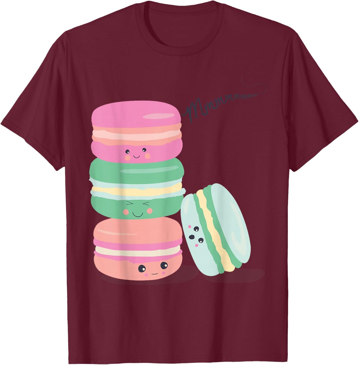 Paris France Souvenir Retro Macarons Kawaii Vintage Picture T-Shirt - T-Shirt | Maroon
