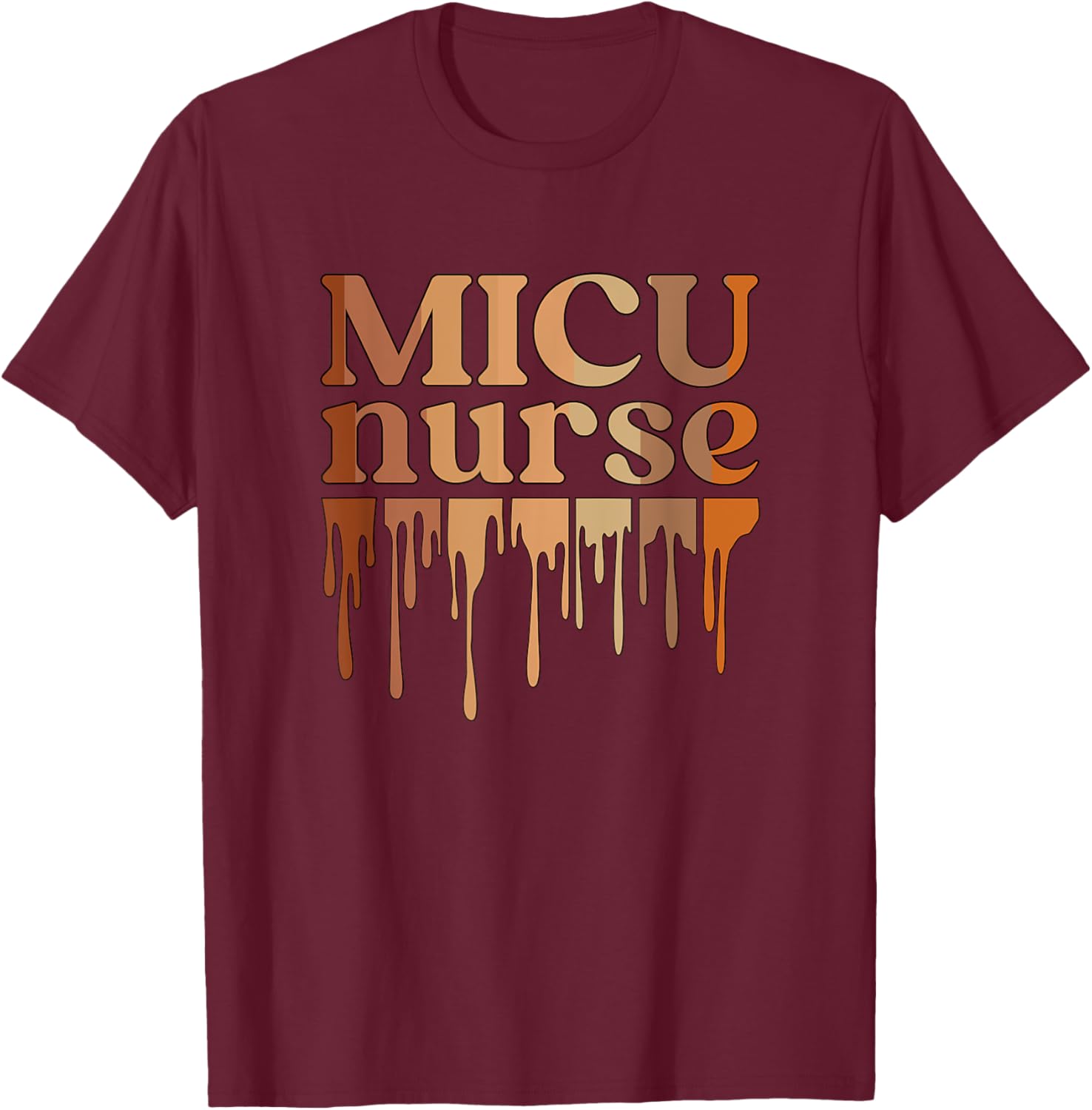 Black MICU Nurse African American Medical ICU Nursing T-Shirt - T-Shirt | Maroon