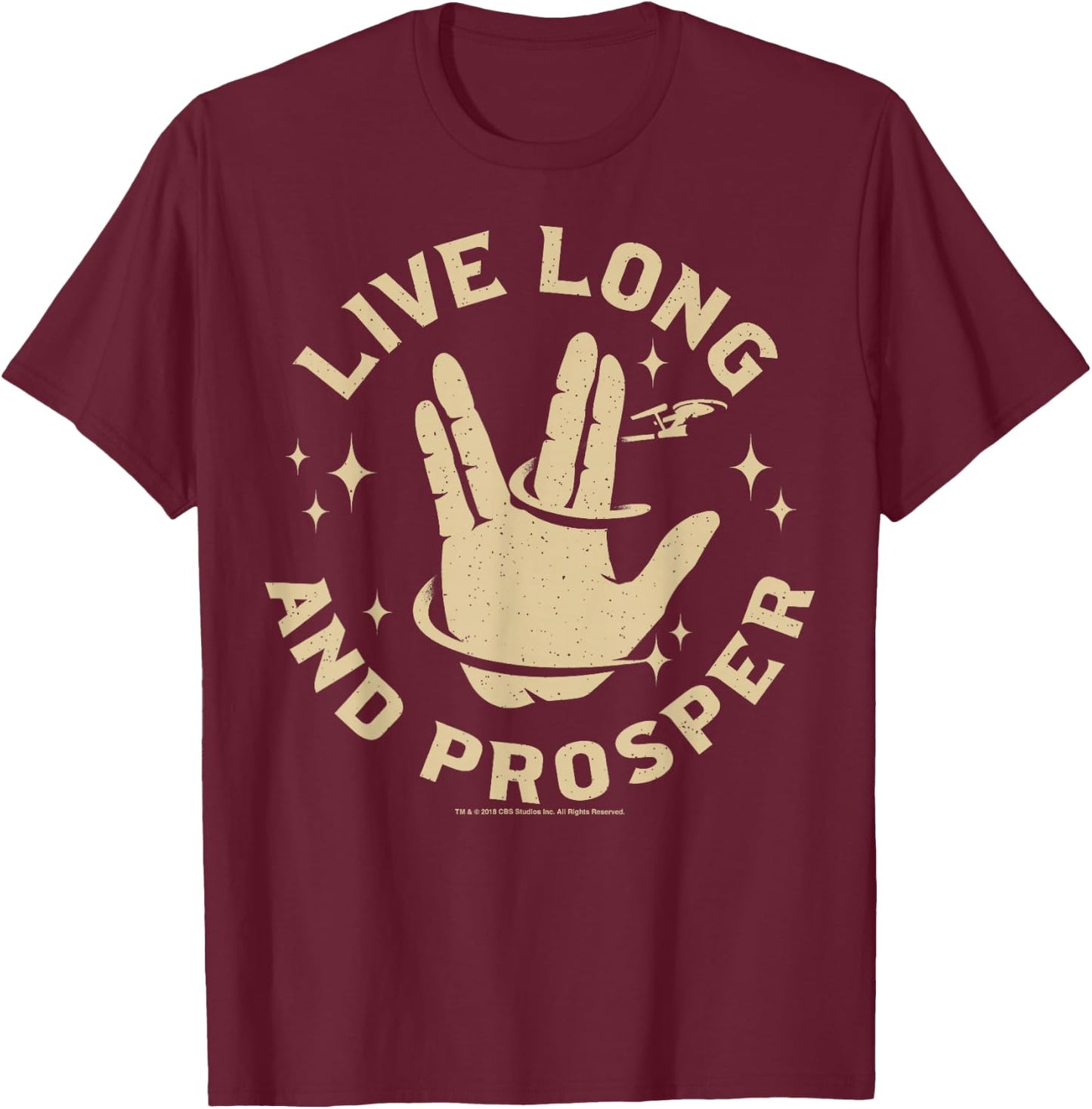 Star Trek: The Original Series Tarot Live Long and Prosper T-Shirt - T-Shirt | Maroon