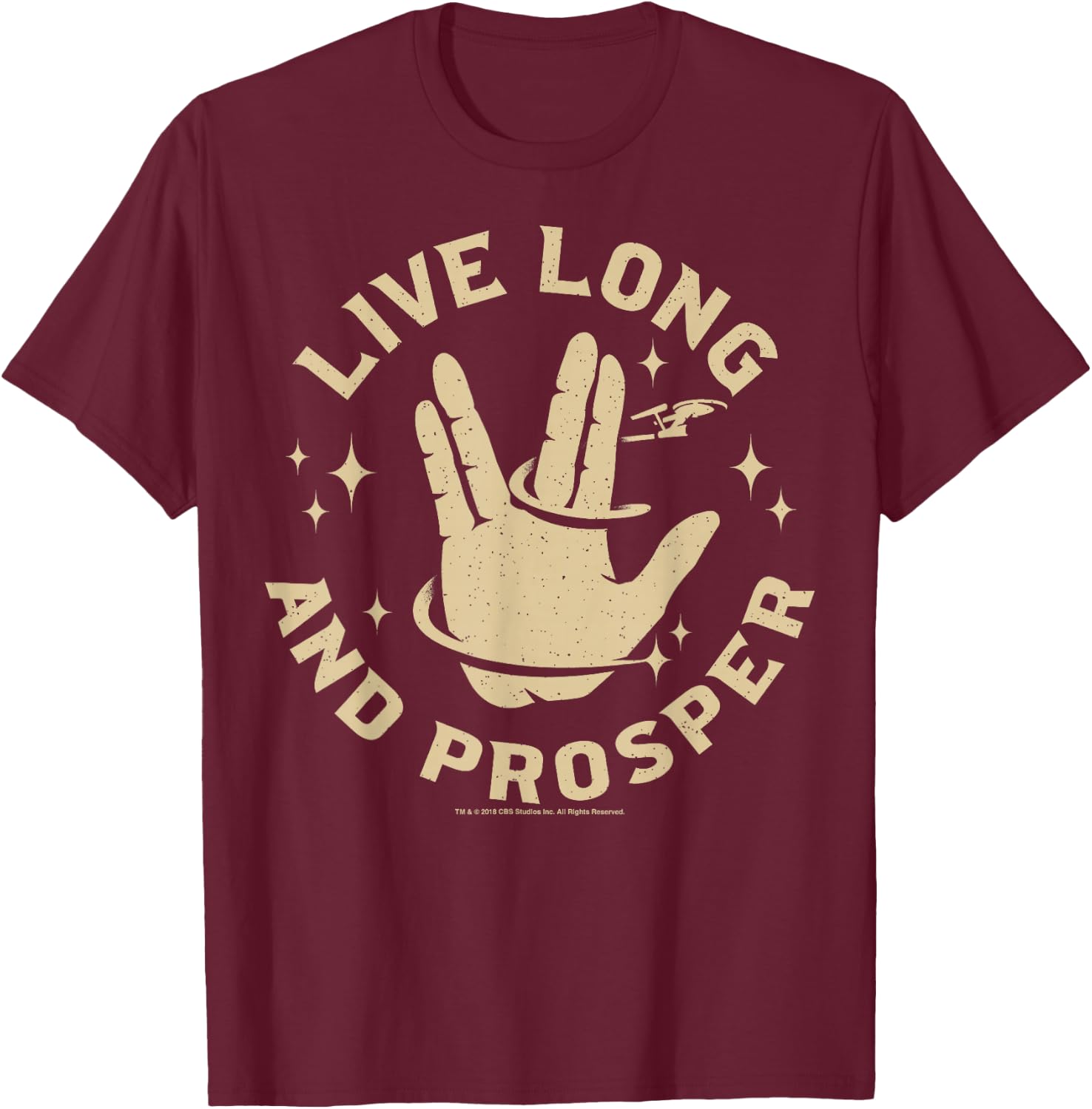 Star Trek: The Original Series Tarot Live Long and Prosper T-Shirt - T-Shirt | Maroon