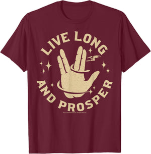Star Trek: The Original Series Tarot Live Long and Prosper T-Shirt - T-Shirt | Maroon