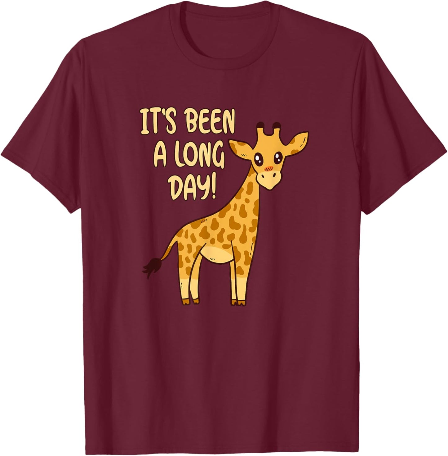 It's Been A Long Day - Funny Cute Giraffe Pajamas T-Shirt - T-Shirt | Maroon