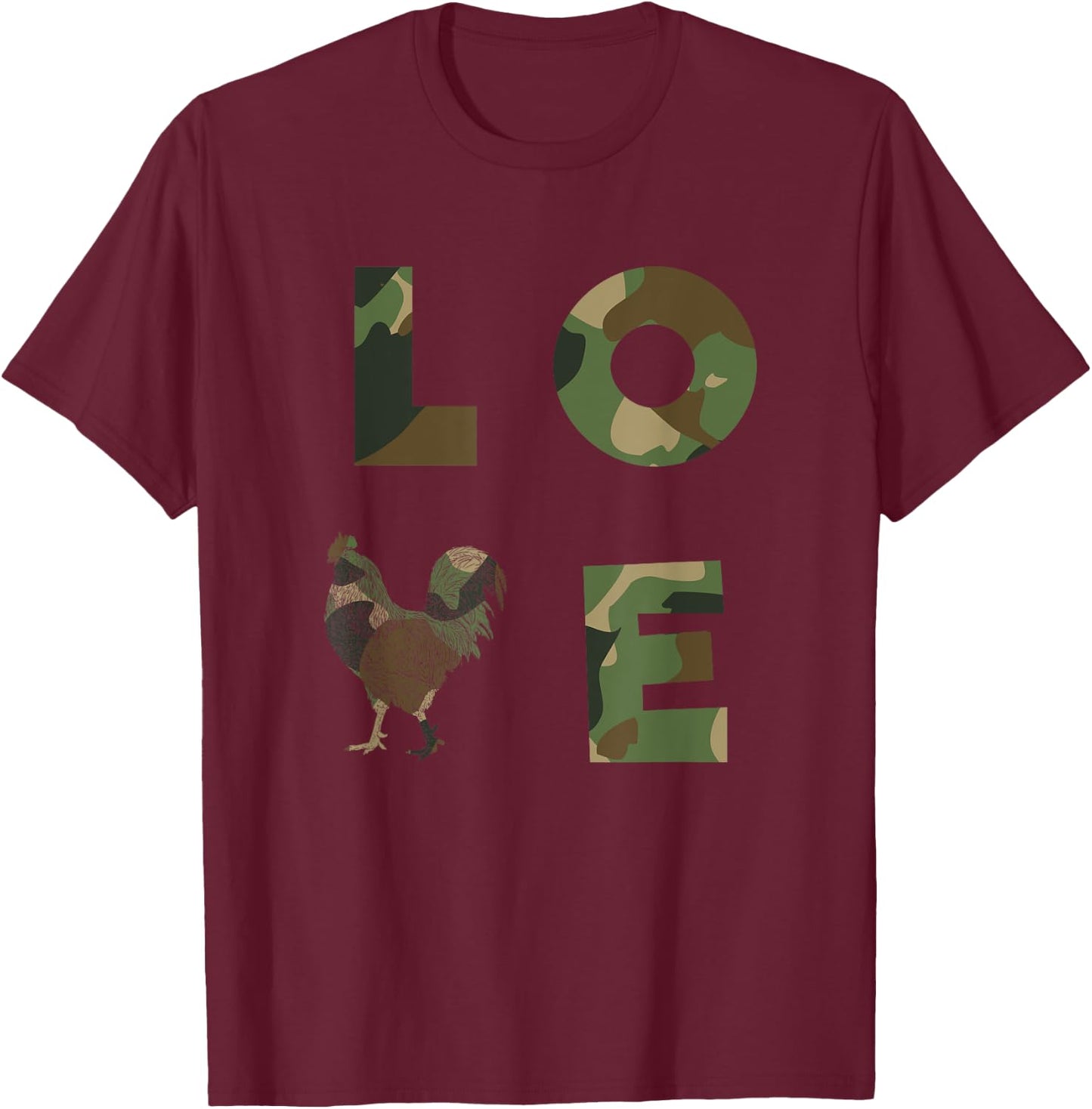 Chicken Whisperer - Women Men Camo Camouflage Chicken Fan T-Shirt - T-Shirt | Maroon