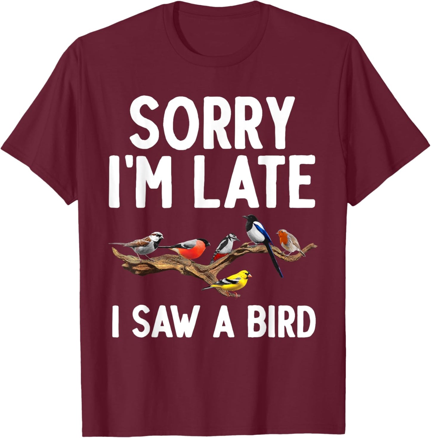 Cool Bird Watching Art Women Birder Nerd Birdwatcher T-Shirt - T-Shirt | Maroon