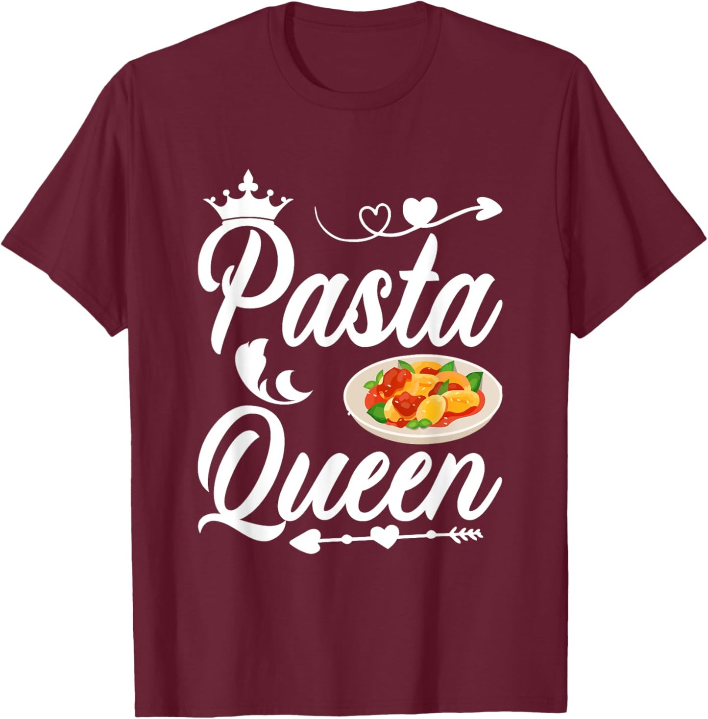Pasta Queen I Pasta T-Shirt - T-Shirt | Maroon